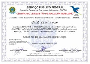 Avaliador Imobiliário com certificado no CNAI